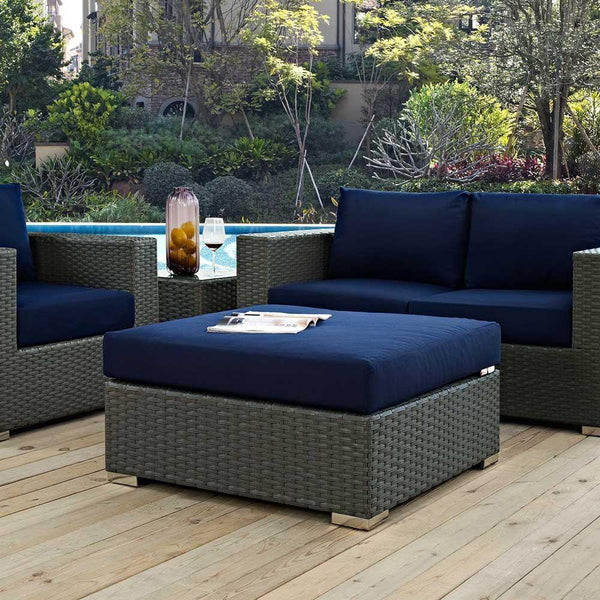 Modway Sojourn Outdoor Patio Square Ottoman | Outdoor Ottoman | Modishstore-5