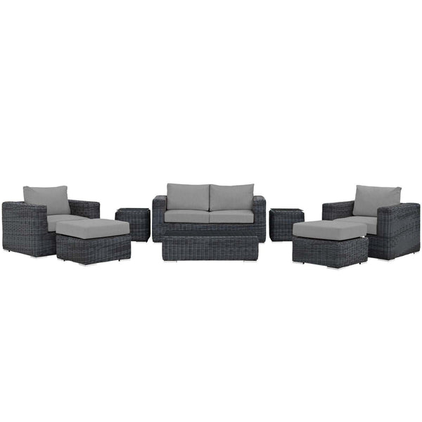 Modway Summon 8 Piece Outdoor Patio Sectional Set | Outdoor Sofas, Loveseats & Sectionals | Modishstore-25