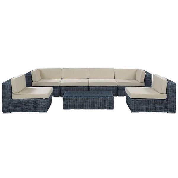 Modway Summon 7 Piece Outdoor Patio Sunbrella Sectional Set - EEI-1897 | Outdoor Sofas, Loveseats & Sectionals | Modishstore-2