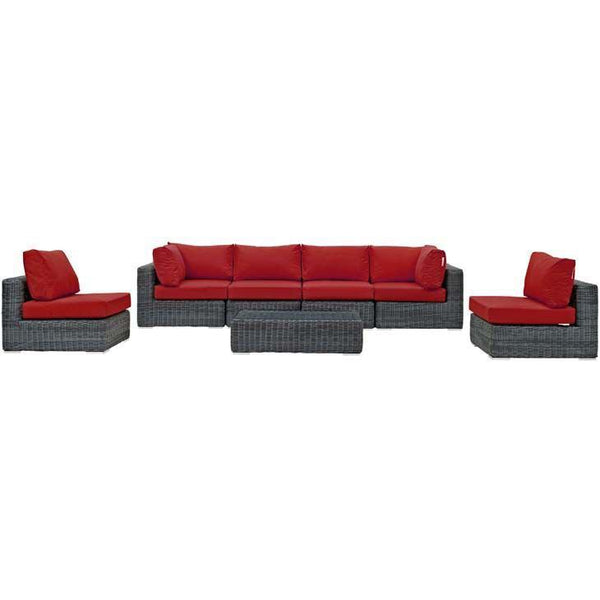 Modway Summon 7 Piece Outdoor Patio Sunbrella Sectional Set - EEI-1897 | Outdoor Sofas, Loveseats & Sectionals | Modishstore-33