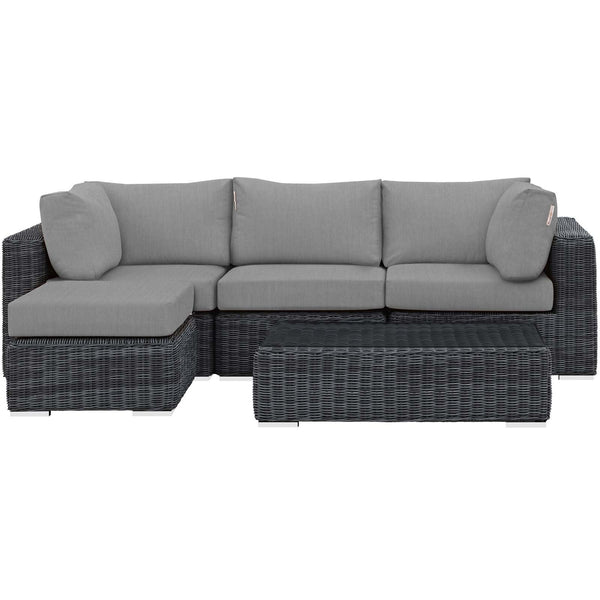 Modway Summon 5 Piece Outdoor Patio Sunbrella Sectional Set - EEI-1904 | Outdoor Sofas, Loveseats & Sectionals | Modishstore-18