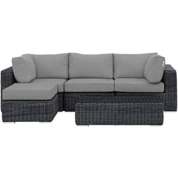 Modway Summon 5 Piece Outdoor Patio Sunbrella Sectional Set - EEI-1904 | Outdoor Sofas, Loveseats & Sectionals | Modishstore-19