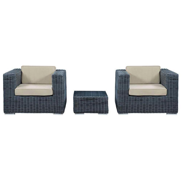 Modway Summon 3 Piece Outdoor Patio Sunbrella Sectional Set - EEI-1905 | Outdoor Sofas, Loveseats & Sectionals | Modishstore-6