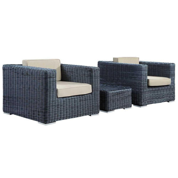 Modway Summon 3 Piece Outdoor Patio Sunbrella Sectional Set - EEI-1905 | Outdoor Sofas, Loveseats & Sectionals | Modishstore-5