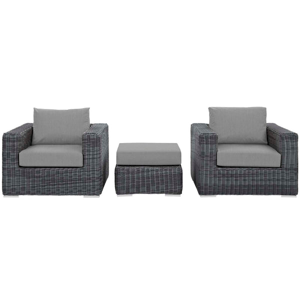 Modway Summon 3 Piece Outdoor Patio Sunbrella Sectional Set - EEI-1905 | Outdoor Sofas, Loveseats & Sectionals | Modishstore-19