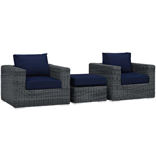 Modway Summon 3 Piece Outdoor Patio Sunbrella Sectional Set - EEI-1905 | Outdoor Sofas, Loveseats & Sectionals | Modishstore-3