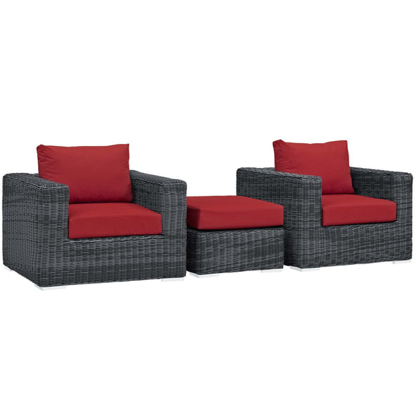 Modway Summon 3 Piece Outdoor Patio Sunbrella Sectional Set - EEI-1905 | Outdoor Sofas, Loveseats & Sectionals | Modishstore-21