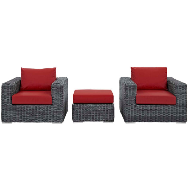 Modway Summon 3 Piece Outdoor Patio Sunbrella Sectional Set - EEI-1905 | Outdoor Sofas, Loveseats & Sectionals | Modishstore-23