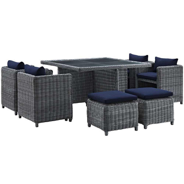 Modway Summon 9 Piece Outdoor Patio Dining Set | Outdoor Dining Set | Modishstore-2