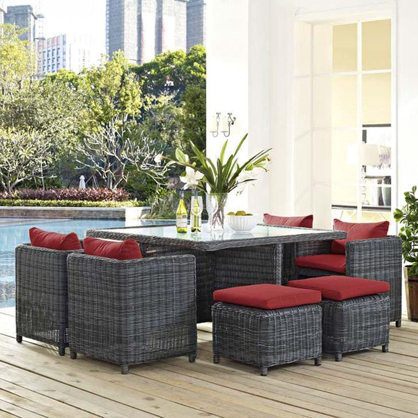 Modway Summon 9 Piece Outdoor Patio Dining Set | Outdoor Dining Set | Modishstore-22