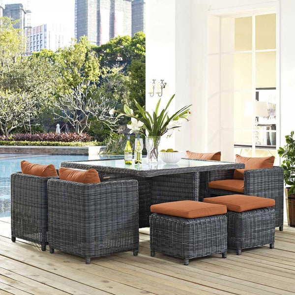 Modway Summon 9 Piece Outdoor Patio Dining Set | Outdoor Dining Set | Modishstore-11