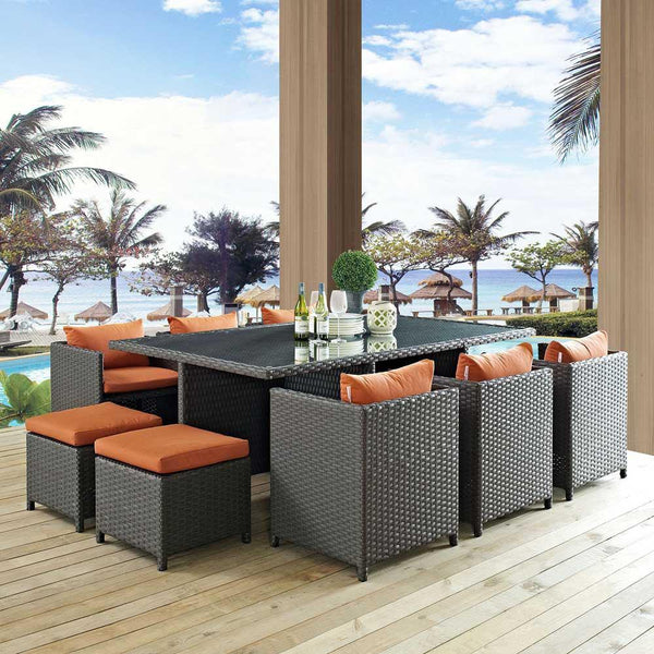 Modway Sojourn 11 Piece Outdoor Patio Dining Set | Outdoor Dining Sets | Modishstore-5