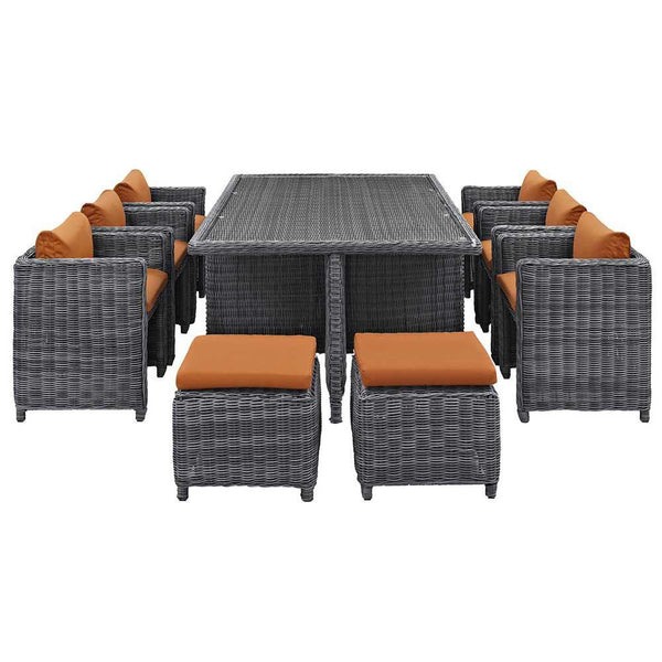 Modway Summon 11 Piece Outdoor Patio Dining Set | Outdoor Dining Sets | Modishstore-10