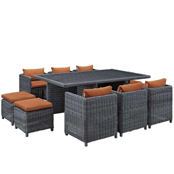 Modway Summon 11 Piece Outdoor Patio Dining Set | Outdoor Dining Sets | Modishstore-11