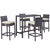 Modway Convene 5 Piece Outdoor Patio Pub Set - Large Bar Table | Outdoor Dining Set | Modishstore-18