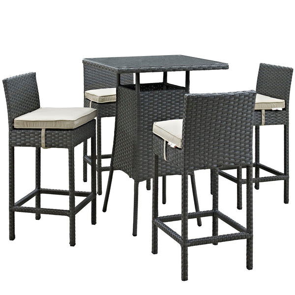 Modway Sojourn 5 Piece Outdoor Patio Sunbrella Pub Set - EEI-1967 | Outdoor Dining Set | Modishstore-16