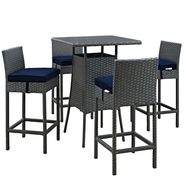 Modway Sojourn 5 Piece Outdoor Patio Sunbrella Pub Set - EEI-1967 | Outdoor Dining Set | Modishstore-15