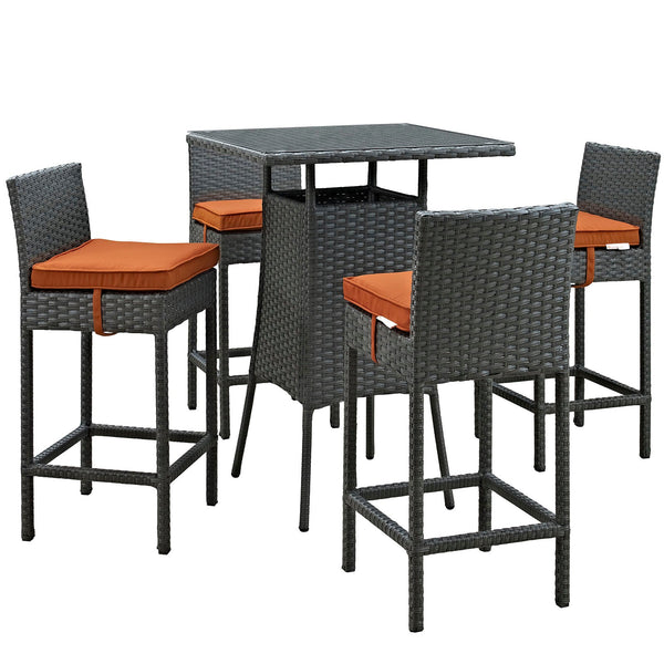 Modway Sojourn 5 Piece Outdoor Patio Sunbrella Pub Set - EEI-1967 | Outdoor Dining Set | Modishstore-14