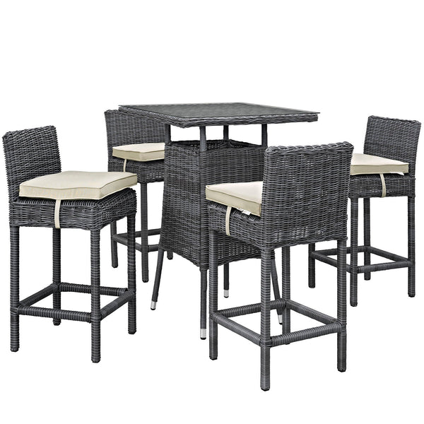 Modway Summon 5 Piece Outdoor Patio Sunbrella Pub Set - EEI-1971 | Outdoor Dining Set | Modishstore-13