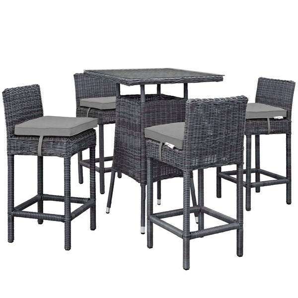 Modway Summon 5 Piece Outdoor Patio Sunbrella Pub Set - EEI-1971 | Outdoor Dining Set | Modishstore-8