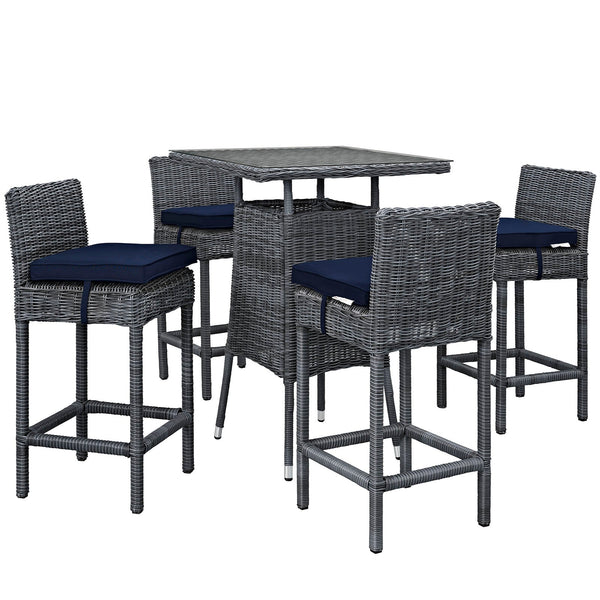 Modway Summon 5 Piece Outdoor Patio Sunbrella Pub Set - EEI-1971 | Outdoor Dining Set | Modishstore-12