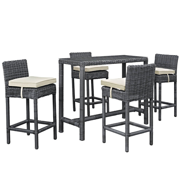 Modway Summon 5 Piece Outdoor Patio Sunbrella Pub Set - EEI-1972 | Outdoor Dining Set | Modishstore-13