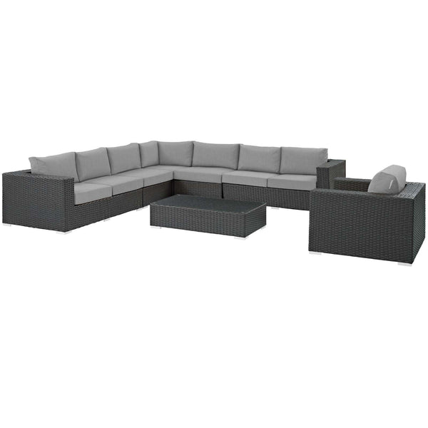 Modway Sojourn 7 Piece Outdoor Patio Sunbrella Sectional Set - EEI-2013 | Outdoor Sofas, Loveseats & Sectionals | Modishstore-30