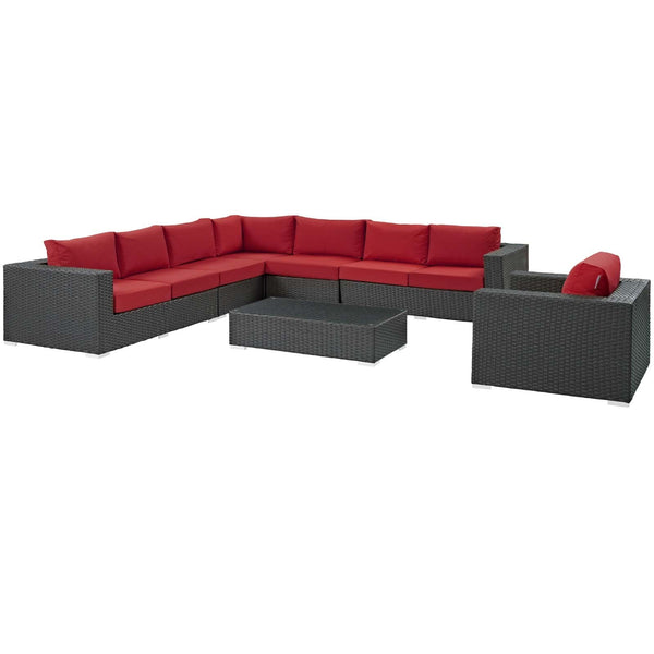 Modway Sojourn 7 Piece Outdoor Patio Sunbrella Sectional Set - EEI-2013 | Outdoor Sofas, Loveseats & Sectionals | Modishstore-31