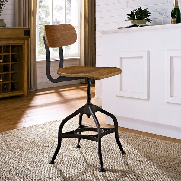 Modway Mark Wood Stool - Brown | Bar Stools | Modishstore