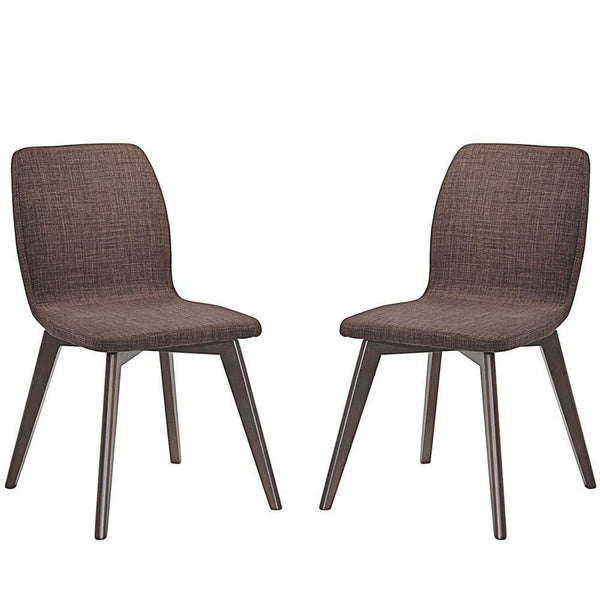 Modway Proclaim Dining Side Chair Set of 2 - Walnut Mocha | Dining Chairs | Modishstore