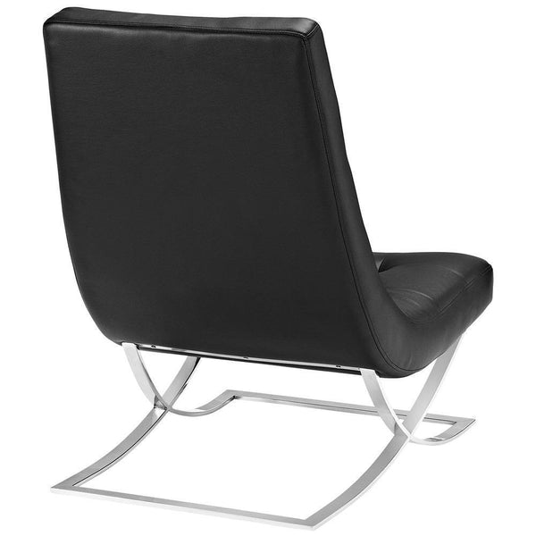 Modway Slope Upholstered Vinyl Lounge Chair - Black | Lounge Chairs | Modishstore-4