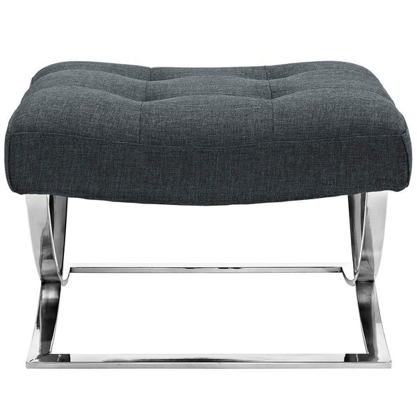 Modway Slope Upholstered Fabric Ottoman - Gray | Ottomans | Modishstore-4