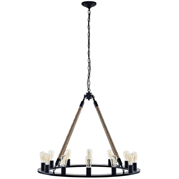 Modway Encircle Chandelier - Brown | Chandeliers | Modishstore-4