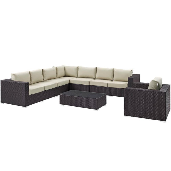 Modway Convene 7 Piece Outdoor Patio Sectional Set - EEI-2162 | Outdoor Sofas, Loveseats & Sectionals | Modishstore-2