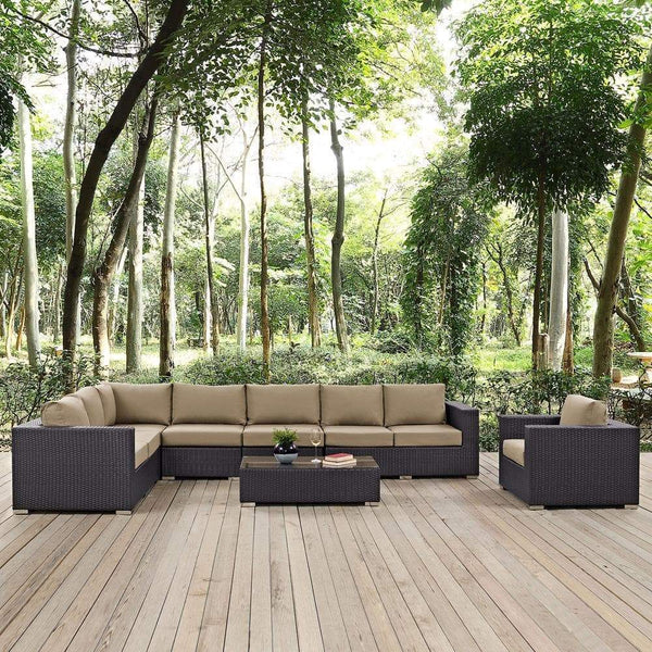 Modway Convene 7 Piece Outdoor Patio Sectional Set - EEI-2162 | Outdoor Sofas, Loveseats & Sectionals | Modishstore-5