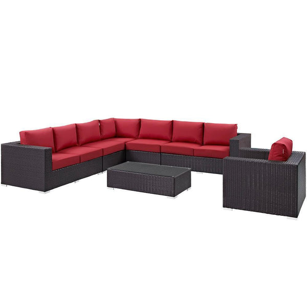 Modway Convene 7 Piece Outdoor Patio Sectional Set - EEI-2162 | Outdoor Sofas, Loveseats & Sectionals | Modishstore-29