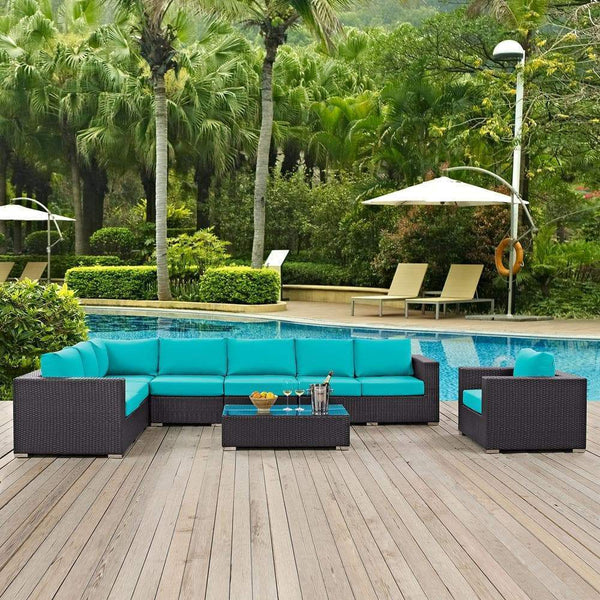 Modway Convene 7 Piece Outdoor Patio Sectional Set - EEI-2162 | Outdoor Sofas, Loveseats & Sectionals | Modishstore-18