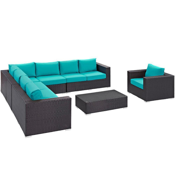 Modway Convene 7 Piece Outdoor Patio Sectional Set - EEI-2162 | Outdoor Sofas, Loveseats & Sectionals | Modishstore-19