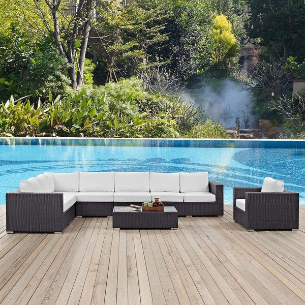 Modway Convene 7 Piece Outdoor Patio Sectional Set - EEI-2162 | Outdoor Sofas, Loveseats & Sectionals | Modishstore-23