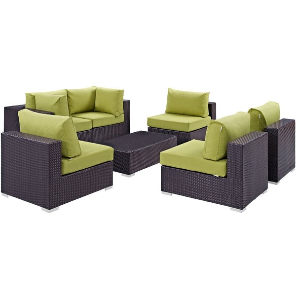 Modway Convene 7 Piece Outdoor Patio Sectional Set - EEI-2164 | Outdoor Sofas, Loveseats & Sectionals | Modishstore-37