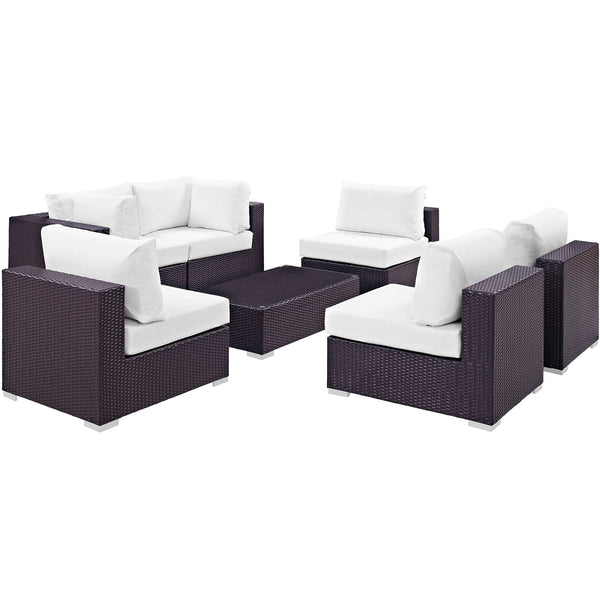 Modway Convene 7 Piece Outdoor Patio Sectional Set - EEI-2164 | Outdoor Sofas, Loveseats & Sectionals | Modishstore-34