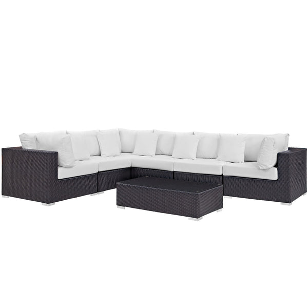 Modway Convene 7 Piece Outdoor Patio Sectional Set - EEI-2168 | Outdoor Sofas, Loveseats & Sectionals | Modishstore-20