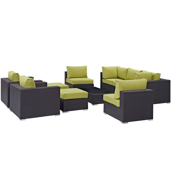 Modway Convene 10 Piece Outdoor Patio Sectional Set | Outdoor Sofas, Loveseats & Sectionals | Modishstore-24