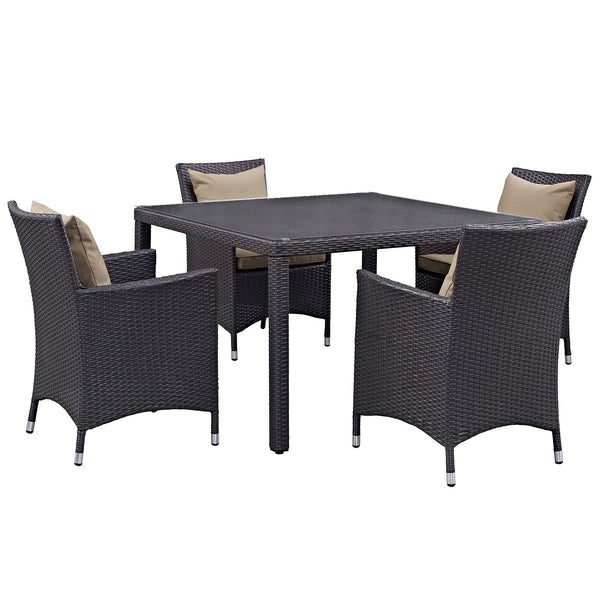 Modway Convene 5 Piece Outdoor Patio Dining Set | Outdoor Dining Set | Modishstore-29