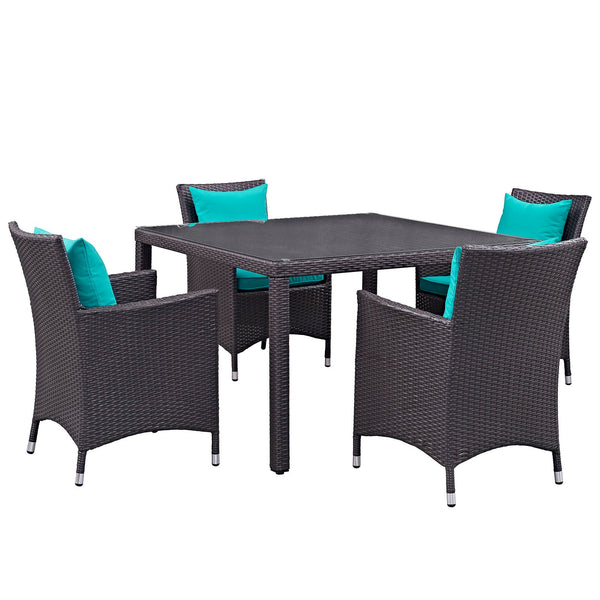 Modway Convene 5 Piece Outdoor Patio Dining Set | Outdoor Dining Set | Modishstore-25