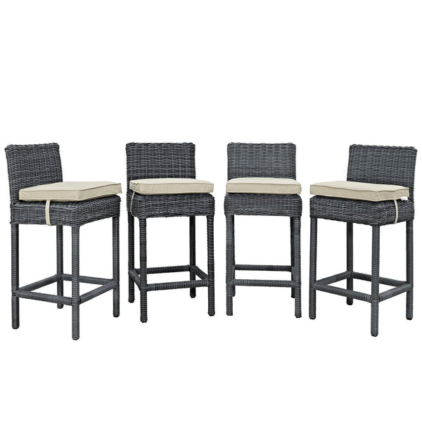 Modway Summon Bar Stool Outdoor Patio Sunbrella - Set of 4 | Bar Stools | Modishstore-14