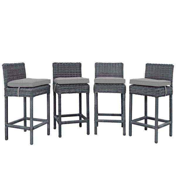 Modway Summon Bar Stool Outdoor Patio Sunbrella - Set of 4 | Bar Stools | Modishstore-16