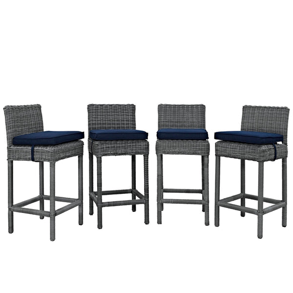 Modway Summon Bar Stool Outdoor Patio Sunbrella - Set of 4 | Bar Stools | Modishstore-13