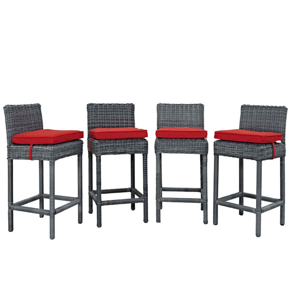 Modway Summon Bar Stool Outdoor Patio Sunbrella - Set of 4 | Bar Stools | Modishstore-15