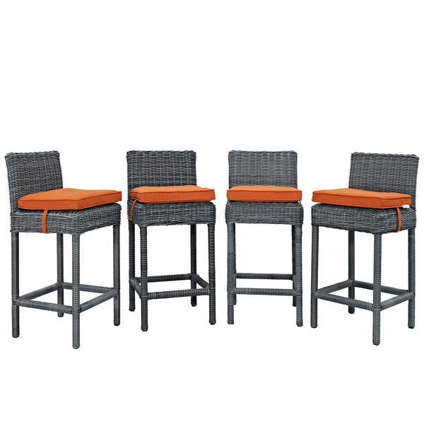 Modway Summon Bar Stool Outdoor Patio Sunbrella - Set of 4 | Bar Stools | Modishstore-12